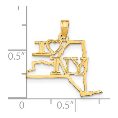14K Yellow Gold I Heart NY Pendant – view 5