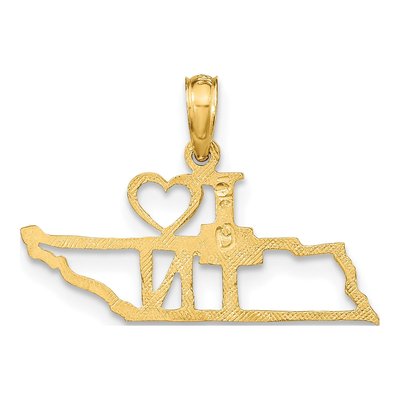 14K Yellow Gold I Heart Tennessee Pendant – view 4