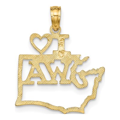 14K Yellow Gold I Heart WA Pendant – view 4
