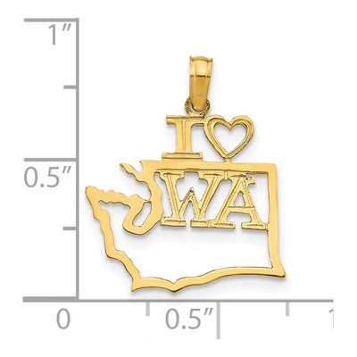 14K Yellow Gold I Heart WA Pendant – view 5