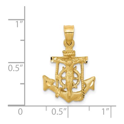 14K Yellow Gold Mariners Cross Pendant – view 4