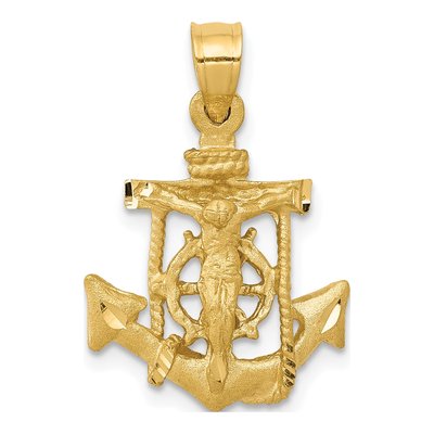 14K Yellow Gold Mariners Cross Pendant