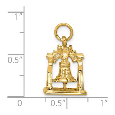 14K Yellow Gold 3-D Liberty Bell Charm – view 5