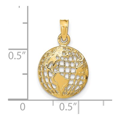 14K Yellow Gold Cut-Out Globe Pendant – view 4