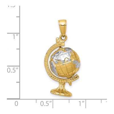 14K Yellow Gold Moveable 3-D Globe Pendant – view 4