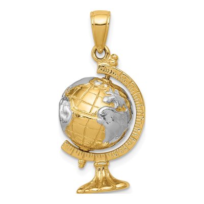 14K Yellow Gold Moveable 3-D Globe Pendant – view 5