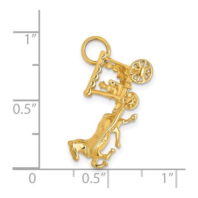 14K Yellow Gold Horse Carriage Charm – view 4