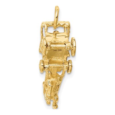 14K Yellow Gold Horse Carriage Charm – view 5