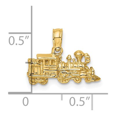14K Yellow Gold 3-D Train Pendant – view 4