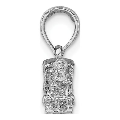 14K White Gold 3D Miniature Train Pendant – view 3