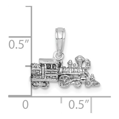 14K White Gold 3D Miniature Train Pendant – view 4