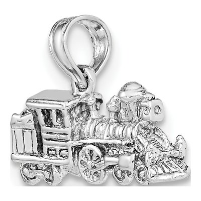 14K White Gold 3D Miniature Train Pendant – view 6