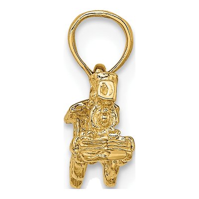 14K Yellow Gold 3-D Train Pendant – view 3