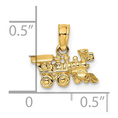 14K Yellow Gold 3-D Train Pendant – view 4