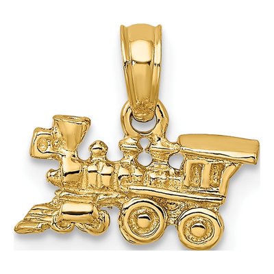 14K Yellow Gold 3-D Train Pendant – view 5