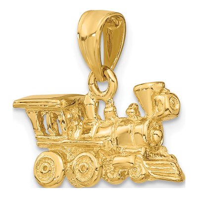 14K Yellow Gold 3-D Train Pendant – view 6