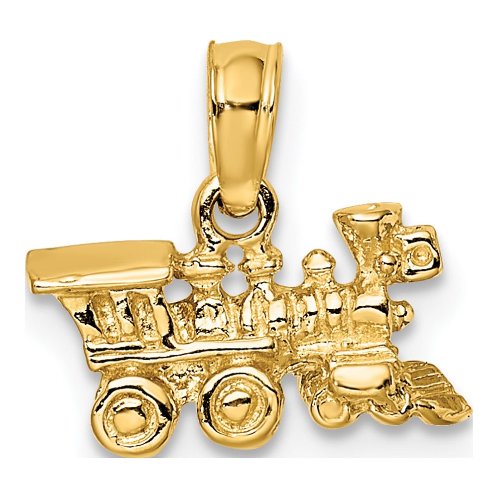 14K Yellow Gold 3-D Train Pendant