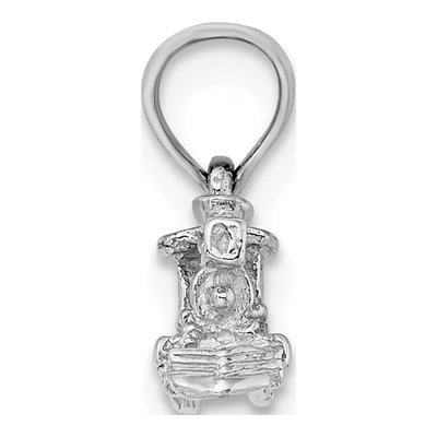 14K White Gold 3D Miniature Train Pendant – view 3