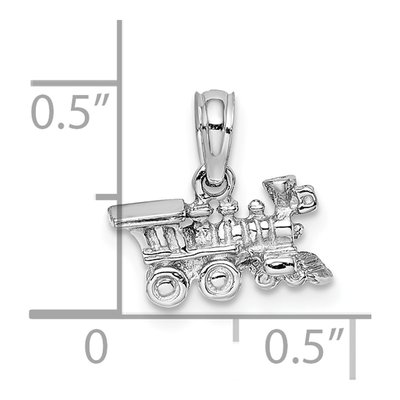 14K White Gold 3D Miniature Train Pendant – view 4