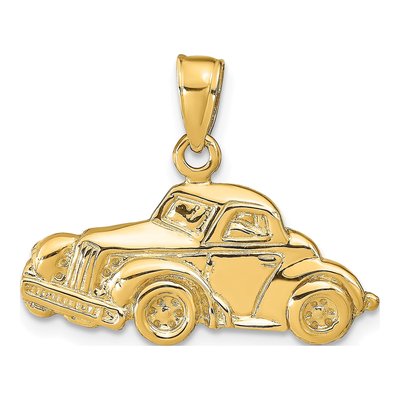 14K Yellow Gold Antique Car Pendant