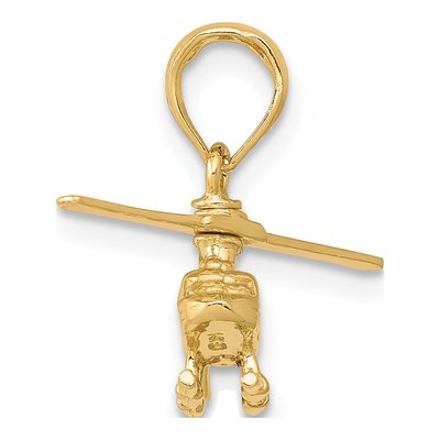 14K Yellow Gold 3-D Helicopter Pendant – view 3