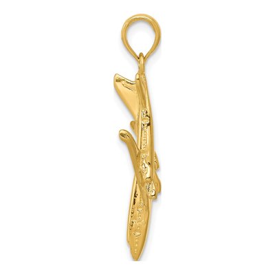 14K Yellow Gold 3-D Jet Pendant – view 3