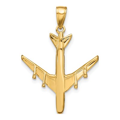 14K Yellow Gold 3-D Jet Pendant – view 4