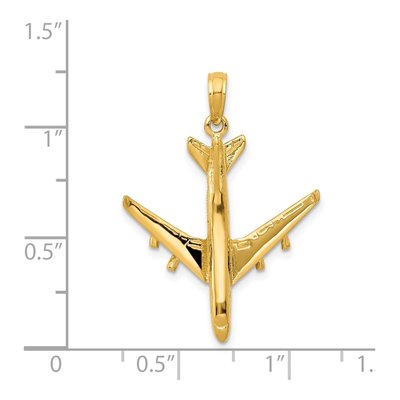 14K Yellow Gold 3-D Jet Pendant – view 5
