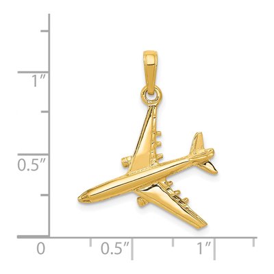 14K Yellow Gold 3-D Jet Pendant – view 5