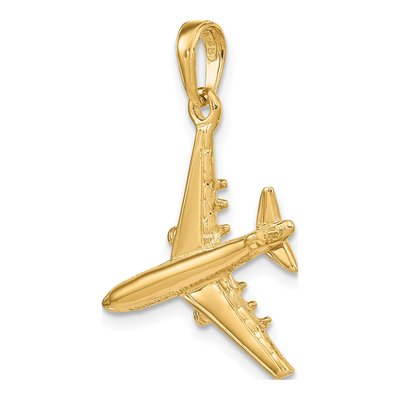 14K Yellow Gold 3-D Jet Pendant – view 6