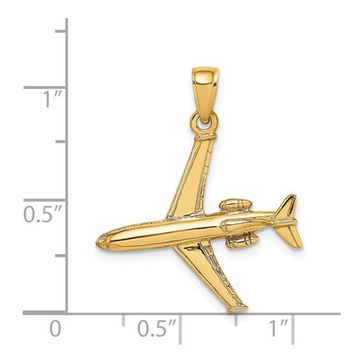 14K Yellow Gold 3-D Jet Pendant – view 4