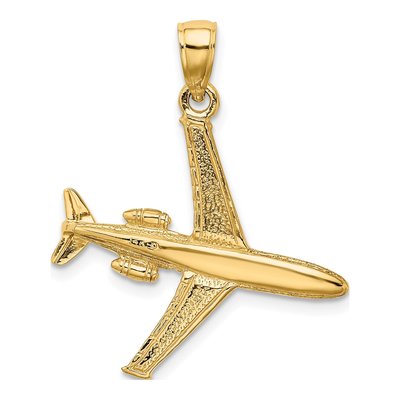 14K Yellow Gold 3-D Jet Pendant – view 5