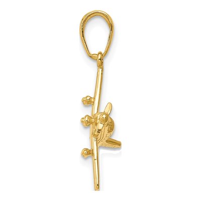 14K Yellow Gold 3-D Airplane Pendant – view 3