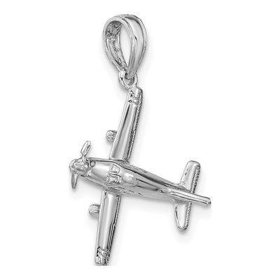 14K White Gold 3-D Airplane Pendant – view 5