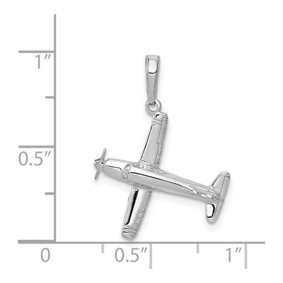 14K White Gold 3-D Airplane Pendant – view 6