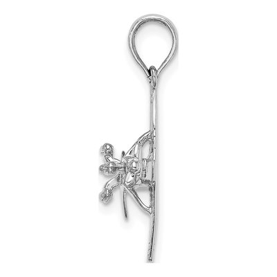 14K White Gold 3-D Airplane Pendant – view 3