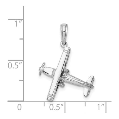 14K White Gold 3-D Airplane Pendant – view 4