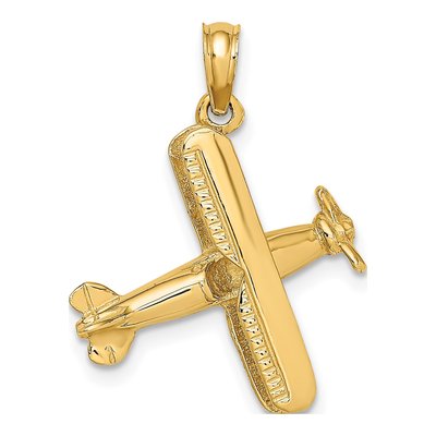 14K Yellow Gold 3-D Bi-Plane Pendant