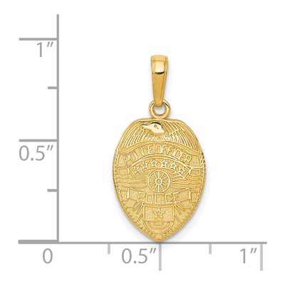 14K Yellow Gold Police Badge Pendant – view 5