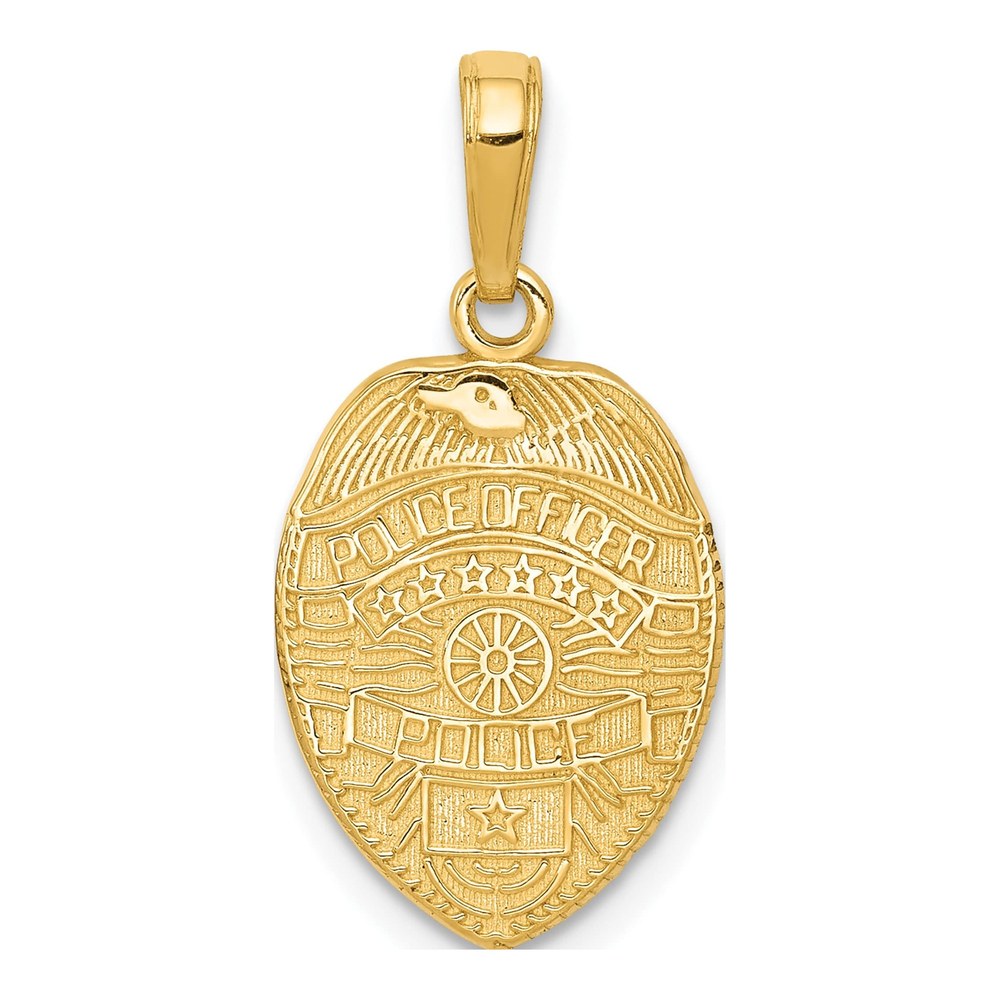 14K Yellow Gold Police Badge Pendant