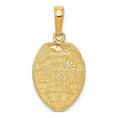 14K Yellow Gold Police Badge Pendant