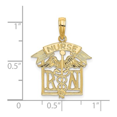 14K Yellow Gold RN Nurse Pendant – view 4