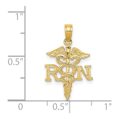 14K Yellow Gold R.N Registered Nurse Pendant – view 4