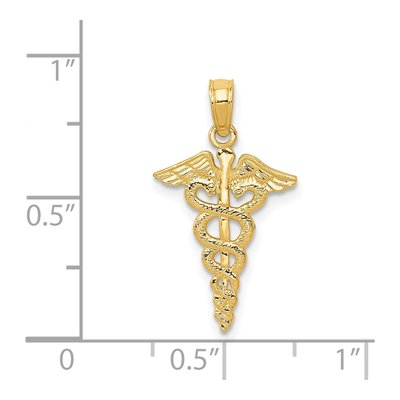 14K Yellow Gold Caduceus Pendant – view 4