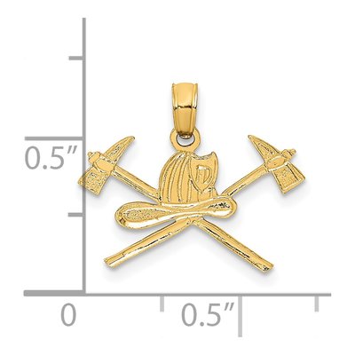 14K Yellow Gold Fire Department Insignia Charm – view 4
