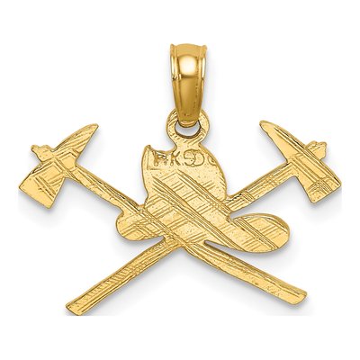 14K Yellow Gold Fire Department Insignia Charm – view 5