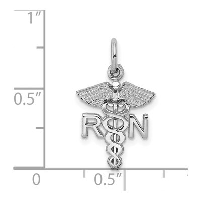 14K White Gold RN Registered Nurse Pendant – view 4