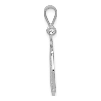 14K White Gold Fire Rescue Badge Pendant – view 3