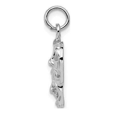 14K White Gold Comedy Tragedy Pendant – view 3
