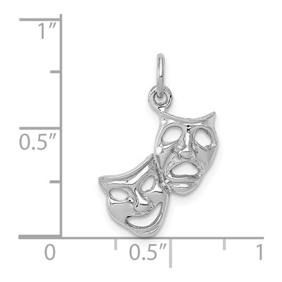 14K White Gold Comedy Tragedy Pendant – view 4